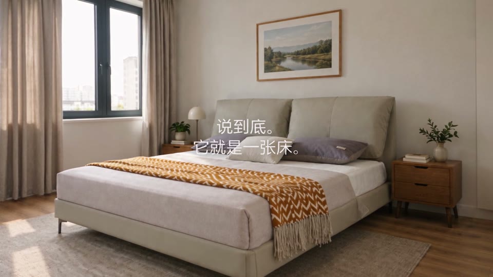 AI 视频栏目卧室场景成片画面